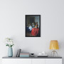 Johannes Vermeer’s The Girl with a Wineglass   ,  Premium Framed Vertical Poster,Johannes Vermeer’s The Girl with a Wineglass   -  Premium Framed Vertical Poster