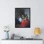 Johannes Vermeer’s The Girl with a Wineglass   ,  Premium Framed Vertical Poster,Johannes Vermeer’s The Girl with a Wineglass   -  Premium Framed Vertical Poster