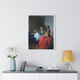 Johannes Vermeer’s The Girl with a Wineglass   ,  Premium Framed Vertical Poster,Johannes Vermeer’s The Girl with a Wineglass   -  Premium Framed Vertical Poster