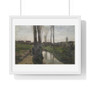  Premium Framed Horizontal Poster,Landscape at Courrières (Landschaft bei Courrières) - 1860 by Jules Breton - Premium Framed Horizontal Poster,Landscape at Courrières (Landschaft bei Courrières) , 1860 by Jules Breton 