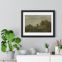  Premium Horizontal Framed Poster,Théodore Rousseau's La mare - Premium Horizontal Framed Poster,Théodore Rousseau's La mare 