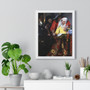 Johannes Vermeer’s The Procuress ,famous painting  ,  Premium Framed Vertical Poster,Johannes Vermeer’s The Procuress -famous painting  -  Premium Framed Vertical Poster