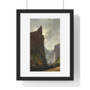 Jules Tavernier 's Sentinel Rock and El Capitan (c.1880) , Premium Vertical Framed Poster,Jules Tavernier 's Sentinel Rock and El Capitan (c.1880) - Premium Vertical Framed Poster