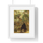 The Cave by Theodore Rousseau , Premium Vertical Framed Poster,The Cave by Theodore Rousseau - Premium Vertical Framed Poster