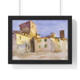 Borgo San Lorenzo  by John Singer Sargent , Premium Framed Horizontal Poster,Borgo San Lorenzo  by John Singer Sargent - Premium Framed Horizontal Poster