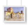 Borgo San Lorenzo  by John Singer Sargent , Premium Framed Horizontal Poster,Borgo San Lorenzo  by John Singer Sargent - Premium Framed Horizontal Poster