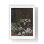 Spring Flowers (1864) by Claude Monet , Premium Framed Vertical Poster,Spring Flowers (1864) by Claude Monet - Premium Framed Vertical Poster