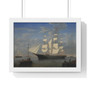 Fitz Henry Lane, Starlight in Harbor  , Premium Framed Horizontal Poster,Fitz Henry Lane, Starlight in Harbor  - Premium Framed Horizontal Poster,Fitz Henry Lane, Starlight in Harbor  - Premium Framed Horizontal Poster