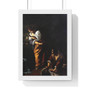 Judith and her maid Abra with the Head of Holofernes by Artemisia Gentileschi  ,  Premium Framed Vertical Poster,Judith and her maid Abra with the Head of Holofernes by Artemisia Gentileschi  -  Premium Framed Vertical Poster