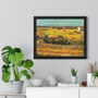 1888,van,gogh  ,  Premium Framed Horizontal Poster,harvest at la crau with montmajour in the background-1888-van-gogh  -  Premium Framed Horizontal Poster,harvest at la crau with montmajour in the background