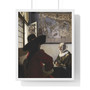 Johannes Vermeer’s Officer and Laughing Girl  -  Premium Framed Vertical Poster,Johannes Vermeer’s Officer and Laughing Girl  ,  Premium Framed Vertical Poster