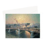 Le pont Boieldieu à Rouen, soleil couchant, Camille Pissarro (1830–1903) -  Greeting Card - (FREE SHIPPING)