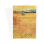 Vincent van Gogh's Wheat field with View of Arles (1888) -  Greeting Card - (FREE SHIPPING)