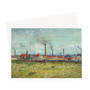 Vincent van Gogh's Factories at Clichy (1887) -  Greeting Card - (FREE SHIPPING)