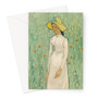 Vincent van Gogh - Girl in White - 1890 -  Greeting Card - (FREE SHIPPING)