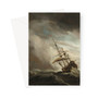 A ship on the high seas in a flying storm, known as 'The wind gust', Willem van de Velde (II), c. 1680 -  Greeting Card - (FREE SHIPPING)