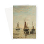 Scheveningen bombs at anchor, Hendrik Willem Mesdag, 1860 - 1889 -  Greeting Card - (FREE SHIPPING)