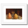 Sanford Robinson Gifford's Two Pears on a Tabletop -  Framed & Mounted Print