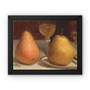 Sanford Robinson Gifford's Two Pears on a Tabletop -  Framed Canvas
