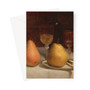 Sanford Robinson Gifford's Two Pears on a Tabletop -  Greeting Card - (FREE SHIPPING)