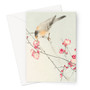 Songbird on blossom branch (1900 - 1936) by Ohara Koson (1877-1945) Greeting Card - (FREE SHIPPING)