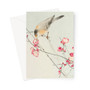 Songbird on blossom branch (1900 - 1936) by Ohara Koson (1877-1945) Greeting Card - (FREE SHIPPING)