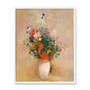 Vase of Flowers (Pink Background) ca. 1906 Odilon Redon French - Framed Photo Tile  - Free Shipping