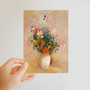 Vase of Flowers (Pink Background) ca. 1906 Odilon Redon French - Classic Postcard - (FREE SHIPPING)