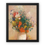 Vase of Flowers (Pink Background) ca. 1906 Odilon Redon French - Framed Canvas - Free Shipping