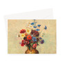 Large Vase with Flowers (1912) by Odilon Redon - Greeting Card - (Free shipping)