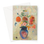 Flowers in a Vase (1910) by Odilon Redon Greeting Card - (Free shipping)