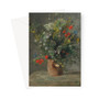 Auguste Renoir - Flowers in a Vase - circa 1866 Greeting Card - (Free shipping)