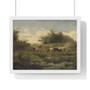 Cows at a Pond, Gerard Bilders  -  Premium Framed Horizontal Poster,Cows at a Pond, Gerard Bilders  -  Premium Framed Horizontal Poster,Cows at a Pond, Gerard Bilders  ,  Premium Framed Horizontal Poster