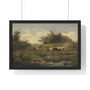 Cows at a Pond, Gerard Bilders  -  Premium Framed Horizontal Poster,Cows at a Pond, Gerard Bilders  ,  Premium Framed Horizontal Poster,Cows at a Pond, Gerard Bilders  -  Premium Framed Horizontal Poster