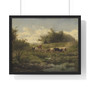 Cows at a Pond, Gerard Bilders  ,  Premium Framed Horizontal Poster,Cows at a Pond, Gerard Bilders  -  Premium Framed Horizontal Poster,Cows at a Pond, Gerard Bilders  -  Premium Framed Horizontal Poster