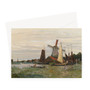 Monet Claude A Windmill at Zaandam Greeting Card