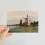 Monet Claude A Windmill at Zaandam Classic Postcard