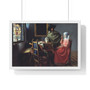 Johannes Vermeer’s The Wine Glass  ,  Premium Framed Horizontal Poster,Johannes Vermeer’s The Wine Glass  -  Premium Framed Horizontal Poster