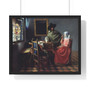 Johannes Vermeer’s The Wine Glass  ,  Premium Framed Horizontal Poster,Johannes Vermeer’s The Wine Glass  -  Premium Framed Horizontal Poster