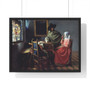 Johannes Vermeer’s The Wine Glass  ,  Premium Framed Horizontal Poster,Johannes Vermeer’s The Wine Glass  -  Premium Framed Horizontal Poster