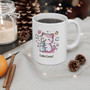 latte love kawaii kitty with milk - White Ceramic Mug, 11oz