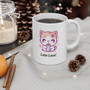 latte love kawaii kitty - White Ceramic Mug, 11oz