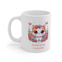 find the beauty in everyday kawaii kitty - White Ceramic Mug, 11oz