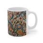  Whimsical Floral Art 13 - White Ceramic Mug, 11oz