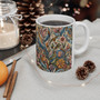  Whimsical Floral Art 13 - White Ceramic Mug, 11oz