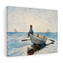 Boys in a Dory (1880) by Winslow Homer , Stretched Canvas,Boys in a Dory (1880) by Winslow Homer - Stretched Canvas