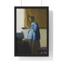 Woman Reading a Letter (ca. 1663) by Johannes Vermeer  ,  Premium Framed Vertical Poster,Woman Reading a Letter (ca. 1663) by Johannes Vermeer  -  Premium Framed Vertical Poster
