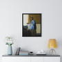 Woman Reading a Letter (ca. 1663) by Johannes Vermeer  ,  Premium Framed Vertical Poster,Woman Reading a Letter (ca. 1663) by Johannes Vermeer  -  Premium Framed Vertical Poster