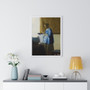 Woman Reading a Letter (ca. 1663) by Johannes Vermeer  ,  Premium Framed Vertical Poster,Woman Reading a Letter (ca. 1663) by Johannes Vermeer  -  Premium Framed Vertical Poster