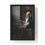 Woman Holding a Balance (ca. 1664) by Johannes Vermeer  -  Premium Framed Vertical Poster,Woman Holding a Balance (ca. 1664) by Johannes Vermeer  ,  Premium Framed Vertical Poster